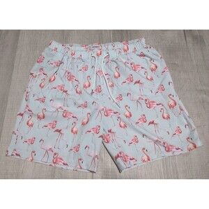 MOSMAN Australia Quick Dry Stretch Pink Flamingo Swim Trunks Shorts Men's Sz L